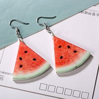 1 Pair Cute Strawberry Pineapple Watermelon Printing Arylic Ear Hook main image 4