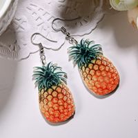 1 Paire Mignon Fraise Ananas Pastèque Impression Arylique Crochet D'oreille main image 3