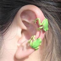 1 Pair Wedding Pastoral Lizard Frog Enamel Alloy Ear Cuffs main image 5