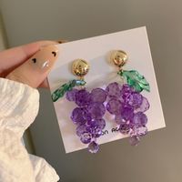 1 Pair Sweet Fruit Plating Alloy Resin Drop Earrings main image 1