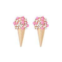 1 Pair Sweet Ice Cream Enamel Imitation Pearl Alloy Ear Studs main image 6