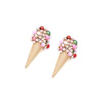 1 Pair Sweet Ice Cream Enamel Imitation Pearl Alloy Ear Studs main image 5