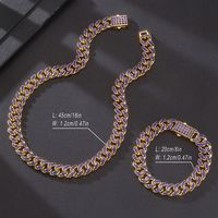 Hip-Hop Solid Color Zinc Alloy Inlay Rhinestones Unisex Necklace sku image 1