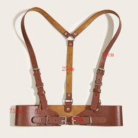 Simple Style Streetwear Solid Color Pu Leather Iron Plating Women's Corset Belts sku image 5