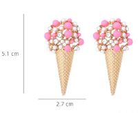 1 Pair Sweet Ice Cream Enamel Imitation Pearl Alloy Ear Studs main image 2