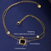 XUPING Beach Sweet Geometric Round Star 304 Stainless Steel Inlay Artificial Gemstones 18K Gold Plated Women's Anklet main image 2