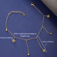 XUPING Beach Sweet Geometric Round Star 304 Stainless Steel Inlay Artificial Gemstones 18K Gold Plated Women's Anklet main image 5