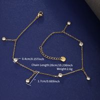 XUPING Beach Sweet Geometric Round Star 304 Stainless Steel Inlay Artificial Gemstones 18K Gold Plated Women's Anklet sku image 1