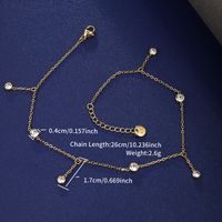 XUPING Plage Sucré Géométrique Rond Star Acier Inoxydable 304 Incruster Pierres Précieuses Artificielles Plaqué Or 18K Femmes Bracelet De Cheville sku image 1