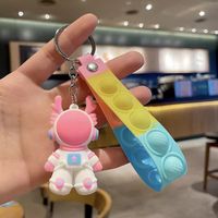 Cute Simple Style Astronaut Silica Gel Women's Keychain sku image 3