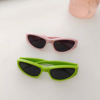Y2K Solid Color Pc Resin Avaitor Full Frame Kids Sunglasses main image 5