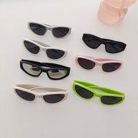 Y2K Solid Color Pc Resin Avaitor Full Frame Kids Sunglasses main image 6