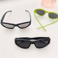 Y2K Solid Color Pc Resin Avaitor Full Frame Kids Sunglasses main image 3