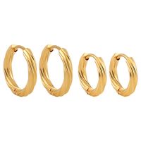 1 Pair Casual Elegant Modern Style Solid Color 304 Stainless Steel 18K Gold Plated Earrings main image 4