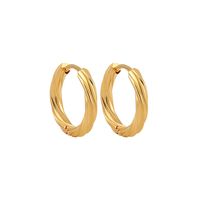 1 Pair Casual Elegant Modern Style Solid Color 304 Stainless Steel 18K Gold Plated Earrings sku image 4