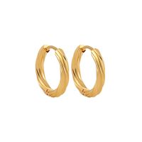 1 Pair Casual Elegant Modern Style Solid Color 304 Stainless Steel 18K Gold Plated Earrings sku image 3