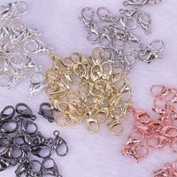 10 PCS/Package 10 * 7mm 12 * 7mm 15 * 10mm Stainless Steel Solid Color Lobster Clasp main image 1