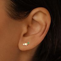 1 Pair Simple Style Constellation Inlay 201 Stainless Steel 304 Stainless Steel Zircon 18K Gold Plated Ear Studs main image 2