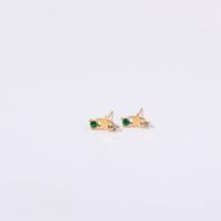 1 Pair Simple Style Constellation Inlay 201 Stainless Steel 304 Stainless Steel Zircon 18K Gold Plated Ear Studs sku image 1