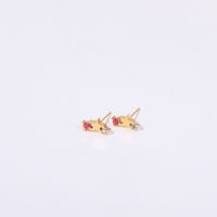 1 Pair Simple Style Constellation Inlay 201 Stainless Steel 304 Stainless Steel Zircon 18K Gold Plated Ear Studs sku image 7