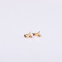1 Pair Simple Style Constellation Inlay 201 Stainless Steel 304 Stainless Steel Zircon 18K Gold Plated Ear Studs sku image 10
