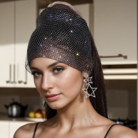 Unisexe Brillant Couleur Unie Polyester Incruster Strass Bande De Cheveux main image 6