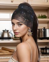 Unisexe Brillant Couleur Unie Polyester Incruster Strass Bande De Cheveux main image 3