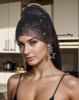 Unisexe Brillant Couleur Unie Polyester Incruster Strass Bande De Cheveux sku image 1