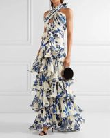 Women's Sheath Dress Elegant Halter Neck Printing Sleeveless Geometric Maxi Long Dress Daily main image 4