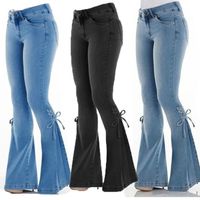 Women's Daily Streetwear Solid Color Full Length Washed Flared Pants Jeans main image 1