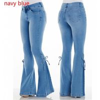 Women's Daily Streetwear Solid Color Full Length Washed Flared Pants Jeans main image 3