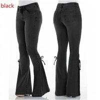 Women's Daily Streetwear Solid Color Full Length Washed Flared Pants Jeans main image 4