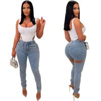 Women's Holiday Street Streetwear Solid Color Full Length Diamond Jeans main image 5