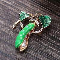 Sweet Simple Style Pea Alloy Enamel Plating Inlay Rhinestones Women's Brooches main image 1