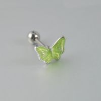 1 Piece Sweet Butterfly Enamel Stainless Steel Plastic Ear Studs sku image 4