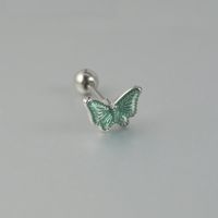 1 Piece Sweet Butterfly Enamel Stainless Steel Plastic Ear Studs sku image 2