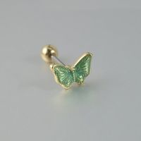 1 Piece Sweet Butterfly Enamel Stainless Steel Plastic Ear Studs sku image 8