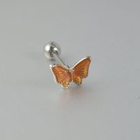 1 Piece Sweet Butterfly Enamel Stainless Steel Plastic Ear Studs sku image 6