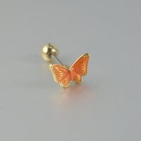 1 Piece Sweet Butterfly Enamel Stainless Steel Plastic Ear Studs sku image 9