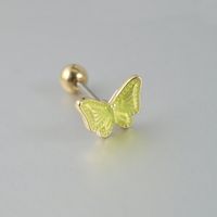 1 Piece Sweet Butterfly Enamel Stainless Steel Plastic Ear Studs sku image 10