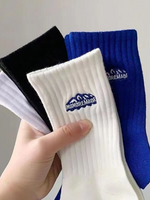 Unisex Casual Simple Style Classic Style Solid Color Polyester Crew Socks 4 Pairs sku image 2