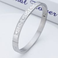 Stainless Steel 18K Gold Plated Rose Gold Plated Tropical Simple Style Roman Style Star Moon Bangle sku image 1
