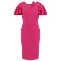Women's Regular Dress Elegant Round Neck Bowknot Short Sleeve Solid Color Knee-Length Daily main image 5