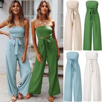 Women's Daily Tea Party Casual Basic Solid Color Ankle-Length Jumpsuits main image 1