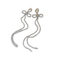 1 Pair Elegant Bow Knot Rhinestone Drop Earrings main image 2