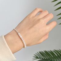 Einfacher Stil Klassischer Stil Einfarbig Sterling Silber Perlen Frau Ringe Armbänder Halskette main image 4