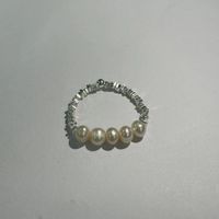 Einfacher Stil Klassischer Stil Einfarbig Sterling Silber Perlen Frau Ringe Armbänder Halskette sku image 2