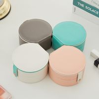 Casual Solid Color Pu Leather Jewelry Boxes main image 6