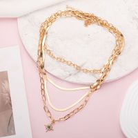 Simple Style Classic Style Solid Color Alloy Plating Gold Plated Women's Layered Necklaces main image 2