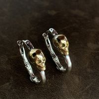 1 Pair Simple Style Classic Style Skull Copper Earrings main image 4